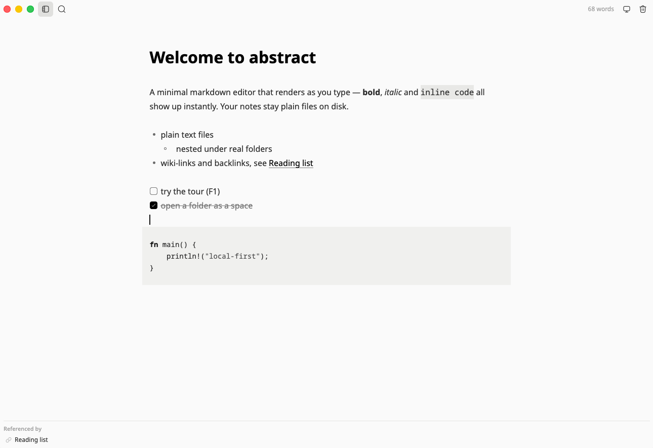 focus mode with the sidebar hidden